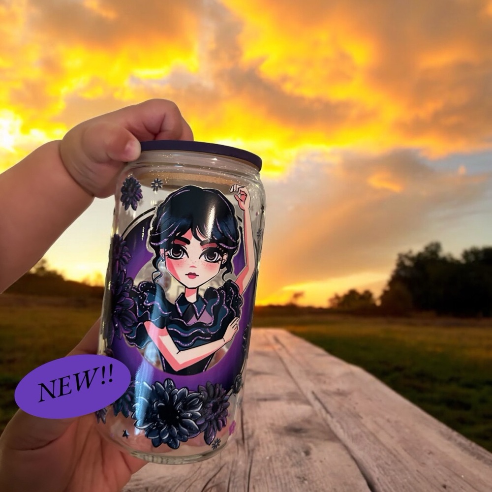 16 oz Wednesday Tumbler Cup Handmade!
